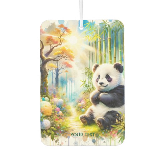 Fantasy Niedlich Panda Bamboo Forest Autolufterfrischer (Vorderseite)