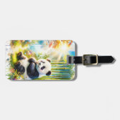 Fantasy Niedlich Panda Bamboo Forest Gepäckanhänger (Vorderseite horizontal)