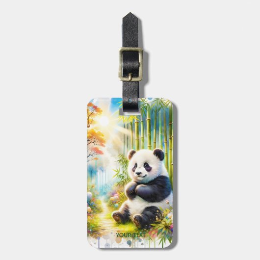 Fantasy Niedlich Panda Bamboo Forest Gepäckanhänger (Vorderseite vertikal)