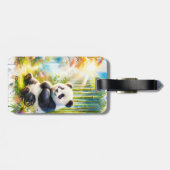 Fantasy Niedlich Panda Bamboo Forest Gepäckanhänger (Rückseite horizontal)