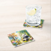 Fantasy Niedlich Panda Bamboo Forest Rechteckiger Pappuntersetzer (Vor Ort)