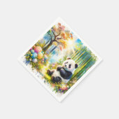 Fantasy Niedlich Panda Bamboo Forest Serviette (Ecke)