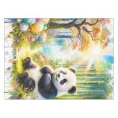 Fantasy Niedlich Panda Bamboo Forest Tischdecke (Vorderseite (Horizontal))