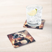 Fantasy Niedlich Panda Cup Kaffee Rechteckiger Pappuntersetzer (Vor Ort)