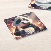 Fantasy Niedlich Panda Cup Kaffee Rechteckiger Pappuntersetzer (angewinkelt)