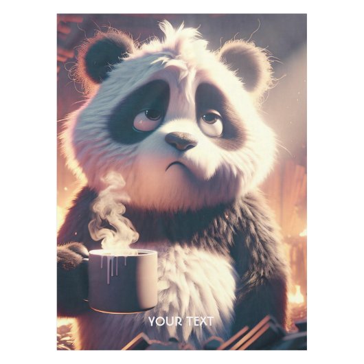 Fantasy Niedlich Panda Cup Kaffee Tischdecke (Vorderseite)