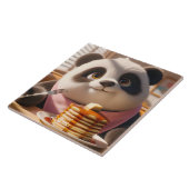 Fantasy Niedlich Panda Eating Pancakes Fliese (Seite)