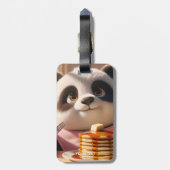Fantasy Niedlich Panda Eating Pancakes Gepäckanhänger (Rückseite vertikal)