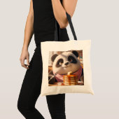 Fantasy Niedlich Panda Eating Pancakes Tragetasche (Vorderseite (Produkt))