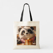 Fantasy Niedlich Panda Eating Pancakes Tragetasche (Rückseite)