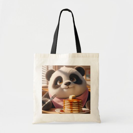 Fantasy Niedlich Panda Eating Pancakes Tragetasche (Vorne)