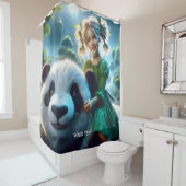 Fantasy Niedlich Panda Girl Forest Duschvorhang (Beispiel)