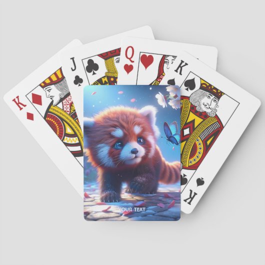 Fantasy Niedlich Panda Red Butterfly Spielkarten (Rückseite)