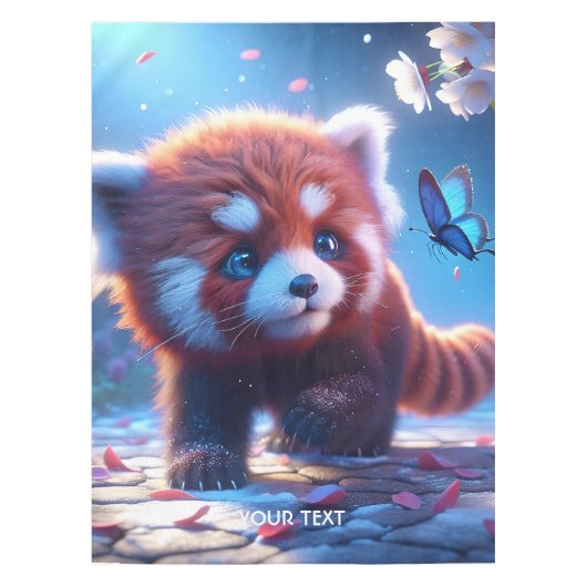 Fantasy Niedlich Panda Red Butterfly Tischdecke (Vorderseite)