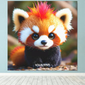 Fantasy Niedlich Panda Red Hai Leinwanddruck (Insitu (Holzboden))