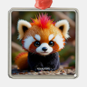 Fantasy Niedlich Panda Red Hai Ornament Aus Metall