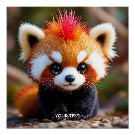 Fantasy Niedlich Panda Red Hai Poster (Vorderseite)