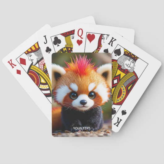 Fantasy Niedlich Panda Red Hai Spielkarten (Rückseite)