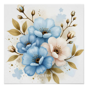 Fantasy Niedlich Pastel Watercolor Blume Poster