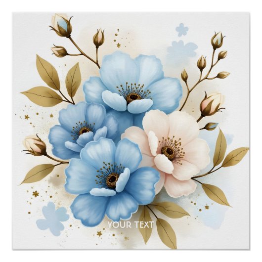 Fantasy Niedlich Pastel Watercolor Blume Poster (Vorderseite)