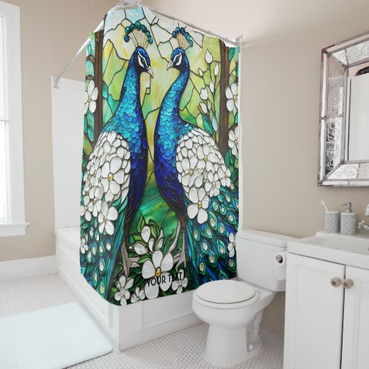 Fantasy Niedlich Peacock Festglas Duschvorhang (Beispiel)