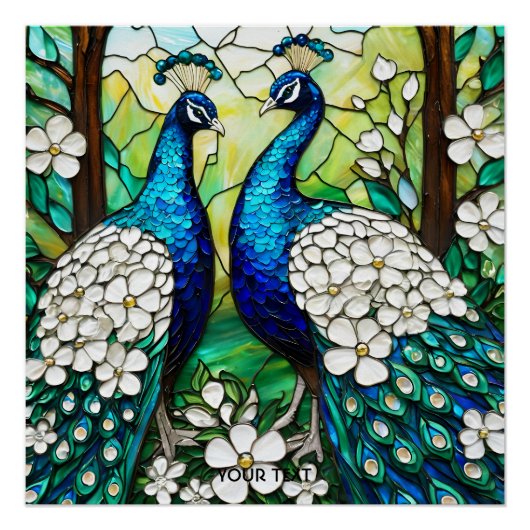 Fantasy Niedlich Peacock Festglas Poster (Vorderseite)
