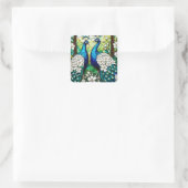 Fantasy Niedlich Peacock Festglas Quadratischer Aufkleber (Tasche)