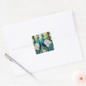 Fantasy Niedlich Peacock Festglas Quadratischer Aufkleber (Umschlag)