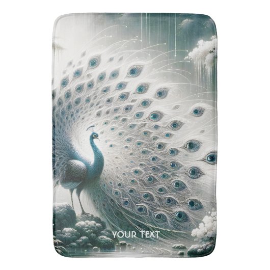 Fantasy Niedlich Peacock Rain Tree Badematte (Vorderseite Vertikal)