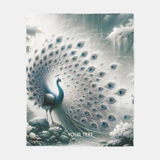 Fantasy Niedlich Peacock Rain Tree Fleecedecke (Vorderseite)