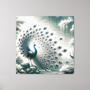 Fantasy Niedlich Peacock Rain Tree Leinwanddruck