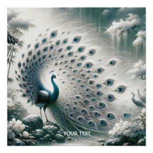 Fantasy Niedlich Peacock Rain Tree Poster