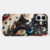 Fantasy Niedlich Peacocks Crescent Feathers Case-Mate iPhone Hülle (Rückseite (Horizontal))