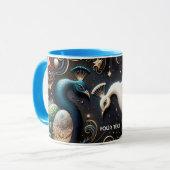 Fantasy Niedlich Peacocks Crescent Feathers Tasse (Vorderseite Links)