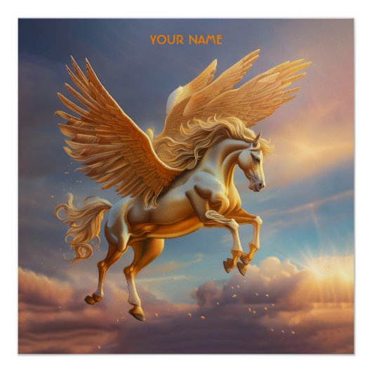 Fantasy Niedlich Pegasus Dusk Sky Poster (Vorderseite)