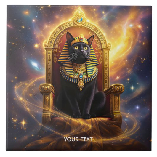 Fantasy Niedlich Pharaoh Regal Cat Fliese (Vorderseite)