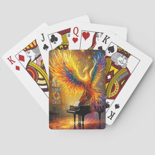 Fantasy Niedlich Phoenix Klavierspiel Spielkarten (Rückseite)