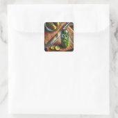 Fantasy Niedlich Pickles Board Jar Quadratischer Aufkleber (Tasche)