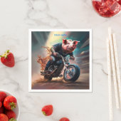 Fantasy Niedlich Pig Riding Bike Serviette (Beispiel)