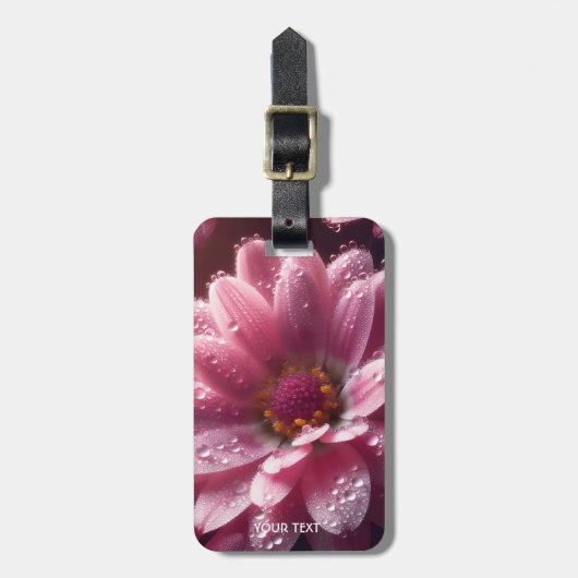 Fantasy Niedlich Pink Blume Dew Gepäckanhänger (Vorderseite vertikal)