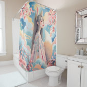 Fantasy Niedlich Pink Fox Lady Duschvorhang (Beispiel)