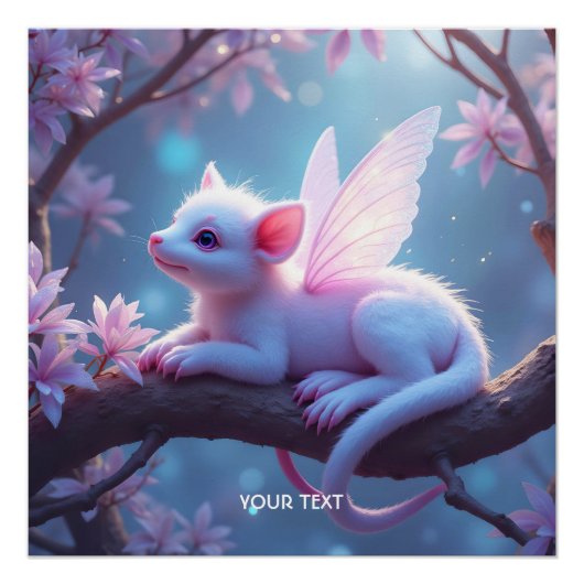 Fantasy Niedlich Pink Kreaturenwald Poster (Vorderseite)