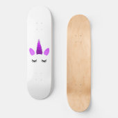 Fantasy Niedlich Pink Unicorn Skateboard (Vorderseite)