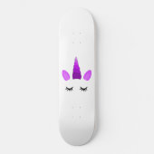 Fantasy Niedlich Pink Unicorn Skateboard (Vorderseite)
