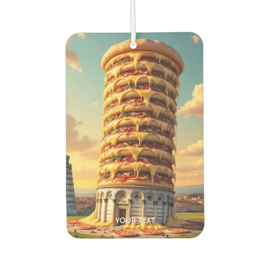 Fantasy Niedlich Pisa Tower Pizza Autolufterfrischer (Vorderseite)