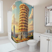 Fantasy Niedlich Pisa Tower Pizza Duschvorhang (Beispiel)