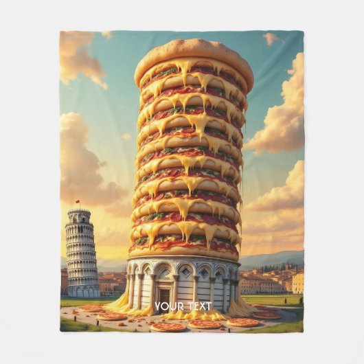 Fantasy Niedlich Pisa Tower Pizza Fleecedecke (Vorderseite)