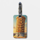 Fantasy Niedlich Pisa Tower Pizza Gepäckanhänger (Rückseite vertikal)