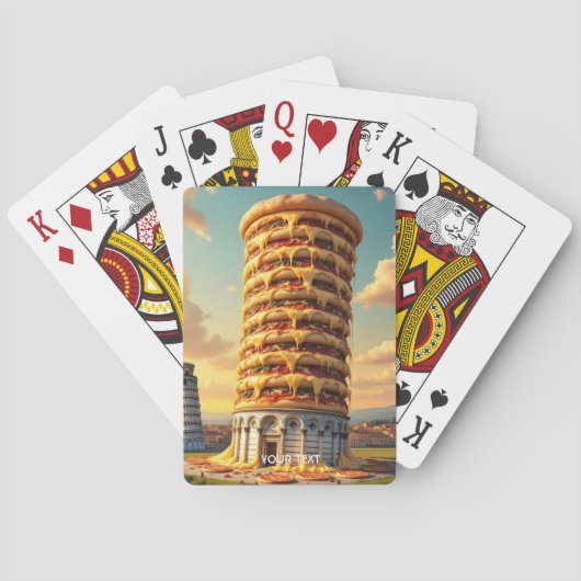 Fantasy Niedlich Pisa Tower Pizza Spielkarten (Rückseite)