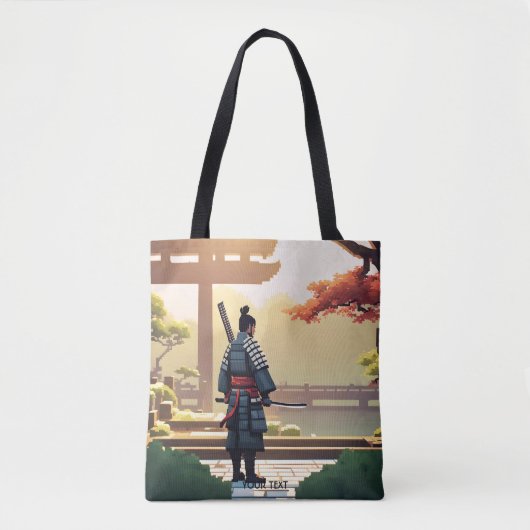 Fantasy Niedlich Pixel Art Samurai Tasche (Vorderseite)